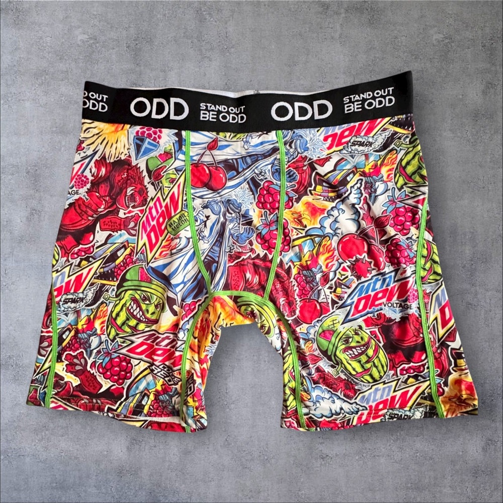 ODD Medium Cherry Voltage Mountain Dew Code Red Spark Graphic Boxer Briefs.